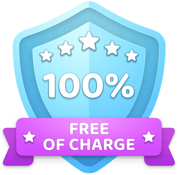 Guarantee seal "100% Free of Charge"